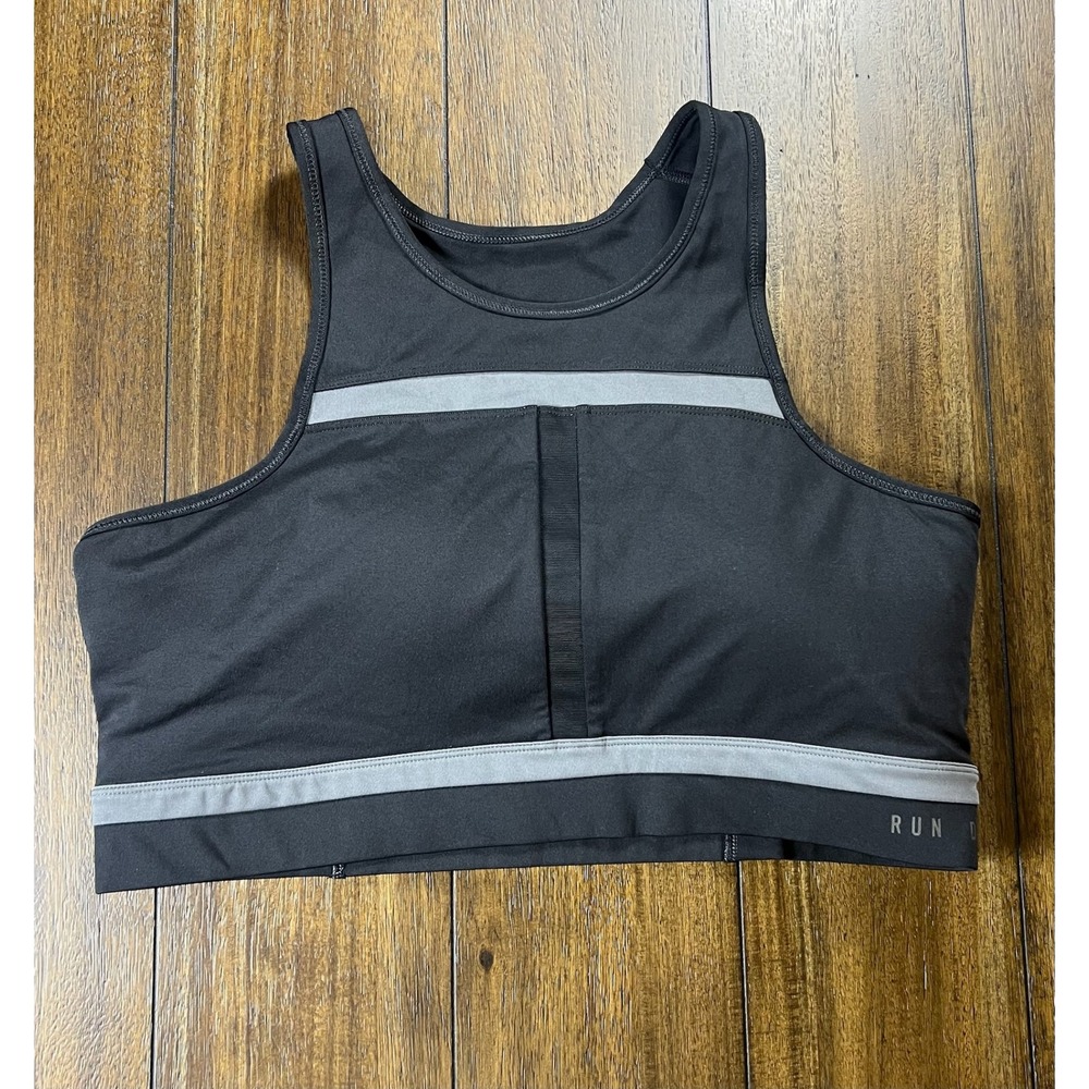Nike Dri-FIT High Neck Sports Bra XXL Black Reflective Silver Run Division